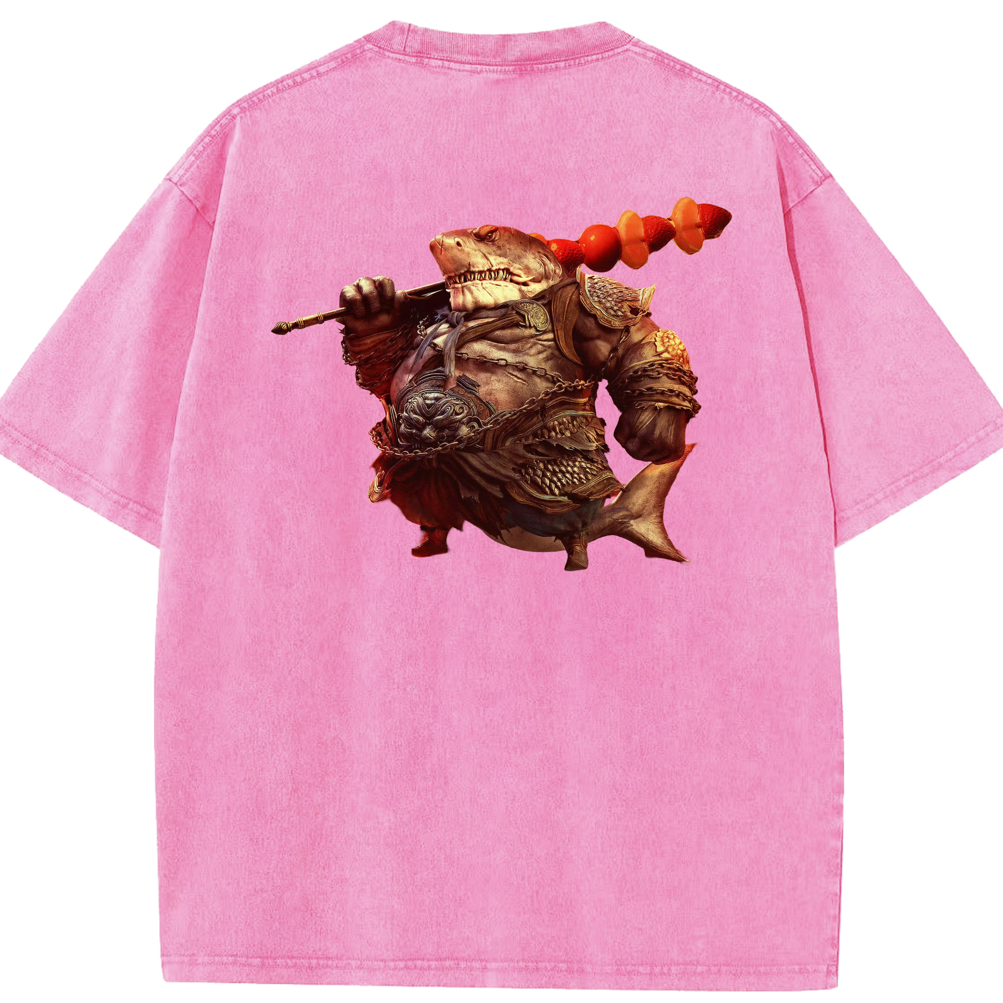 （画像用） Ne Zha 2 ナタ 魔童の大暴れ 綿100% ヴィンテージ風 半袖Tシャツ（背面プリント）